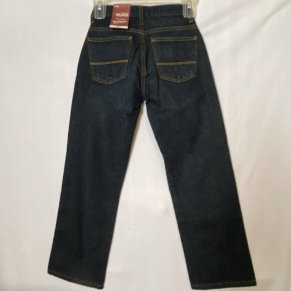 Arizona Jean Co Boys Jeans Sz 8 Slim Relaxed Fit Straight Leg Denim Dark Wash - Picture 4 of 14